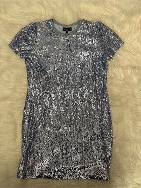 Generation Love Sequin Shift Dress - light blue medium